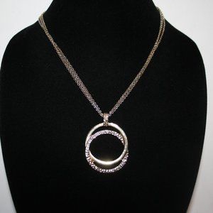 Beautiful gold necklace with double circle pendant 18-21"